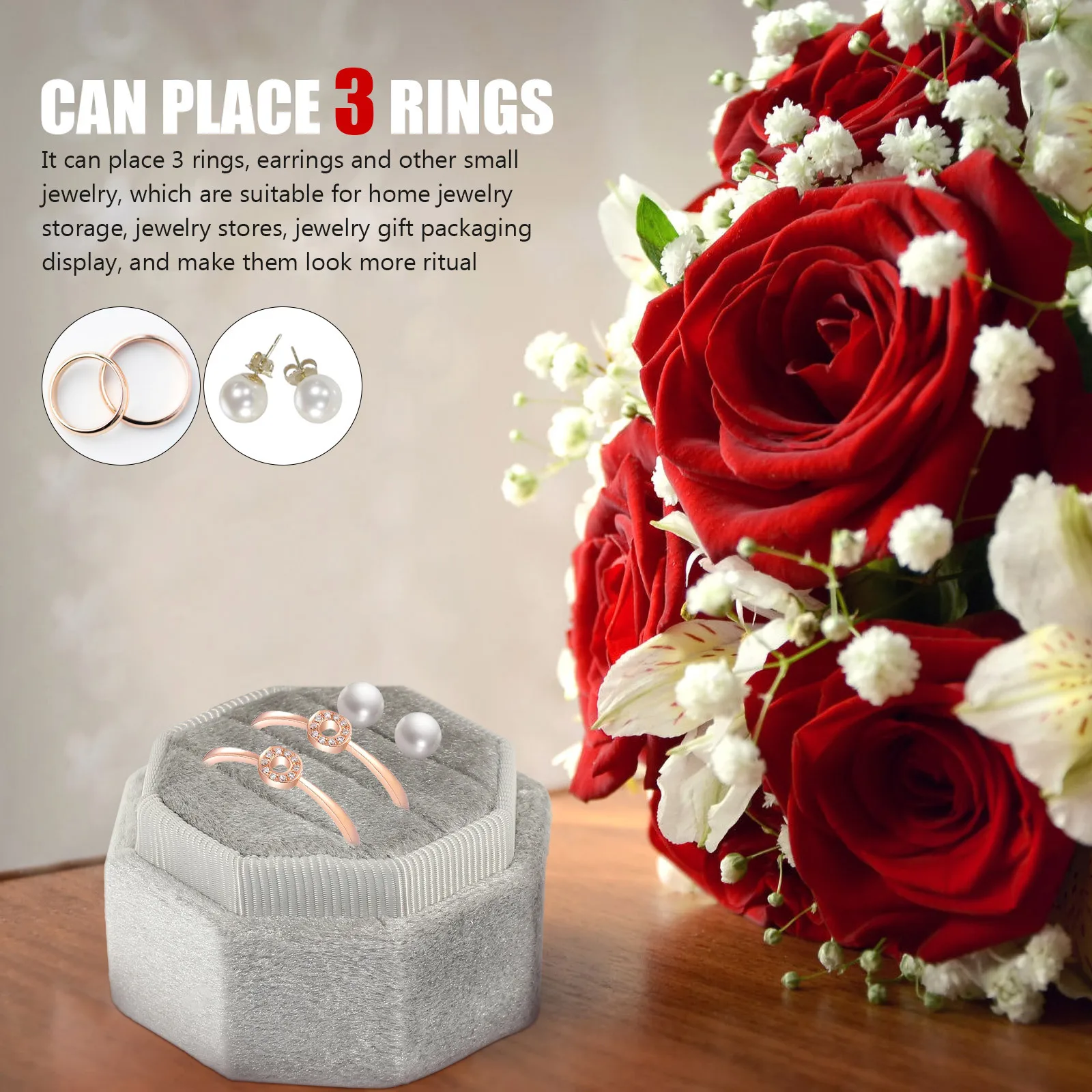 صندوق تغليف خاتم صندوق خاتم خطوبة صغير الحجم لاقتراح الزفاف مجوهرات هدية منظم عرض حامل التخزين