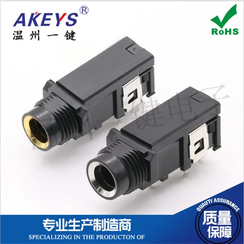 10 PCS 6.35 MM microphone socket 6.35-302S-3P  Tripod mono audio socket 6.35 microphone socket