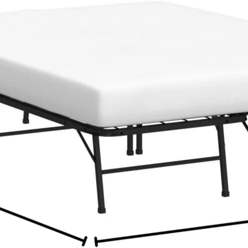 

Folding Metal Platform Bed Frame - No Box Spring Needed - Underbed Storage Tool Free Assembly Mattress Foundation - 14" High