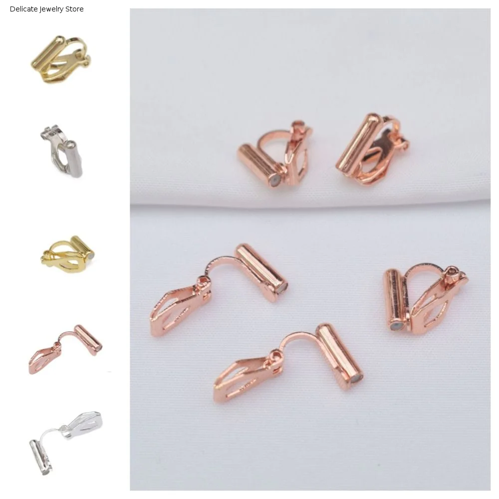 Painless Clip-on Earring Converters No Piercing Stud Earrings Ear Clip Converter Platinum Hole-free DIY Invisible Ear Cuff Women