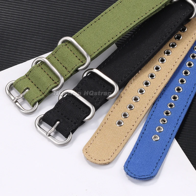 Płócienny pasek do zegarka 18mm 20mm 22mm 24mm nylonowy pasek do zegarka dla Huawei GT2/3 dla bransoletki Seiko sport wojskowy wygodna opaska na nadgarstek