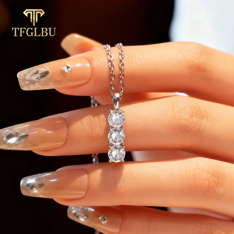 

Женское колье из серебра 2,5 пробы, с муассанитом 925 мм