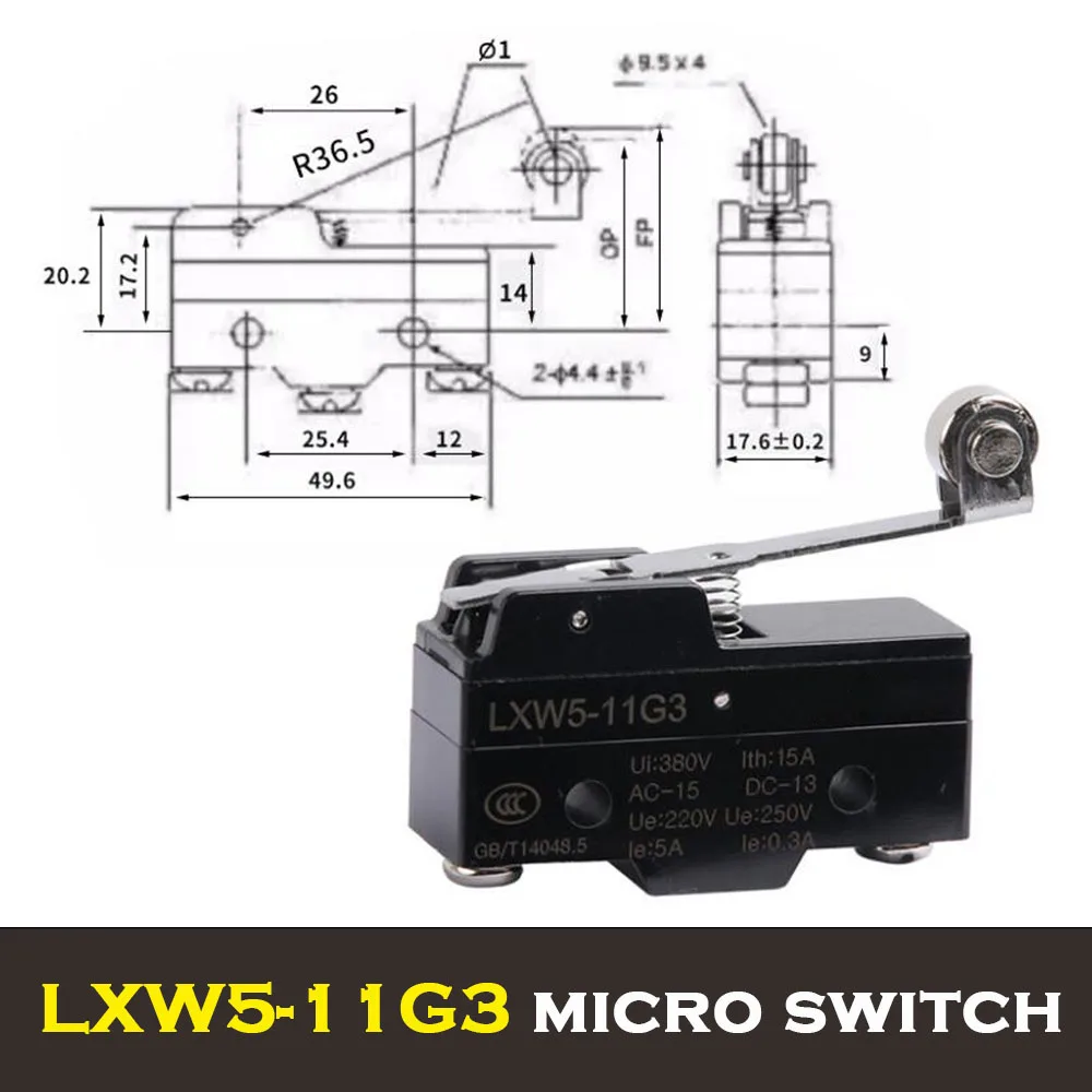 1 szt. Wyłącznik krańcowy LXW5 z miedzianymi stykami 250VAC/5A NO/NC - G1 G2 G3 Q1 Q2 N1 D1 11M — zdjęcie 7