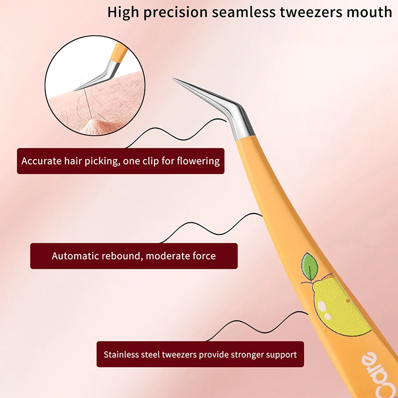 False Eyelash Tweezers Lash Extension Stainless Steel Scrapbook Sticker Tape Picking Straight Head Elbow Tweezers DIY Crafts