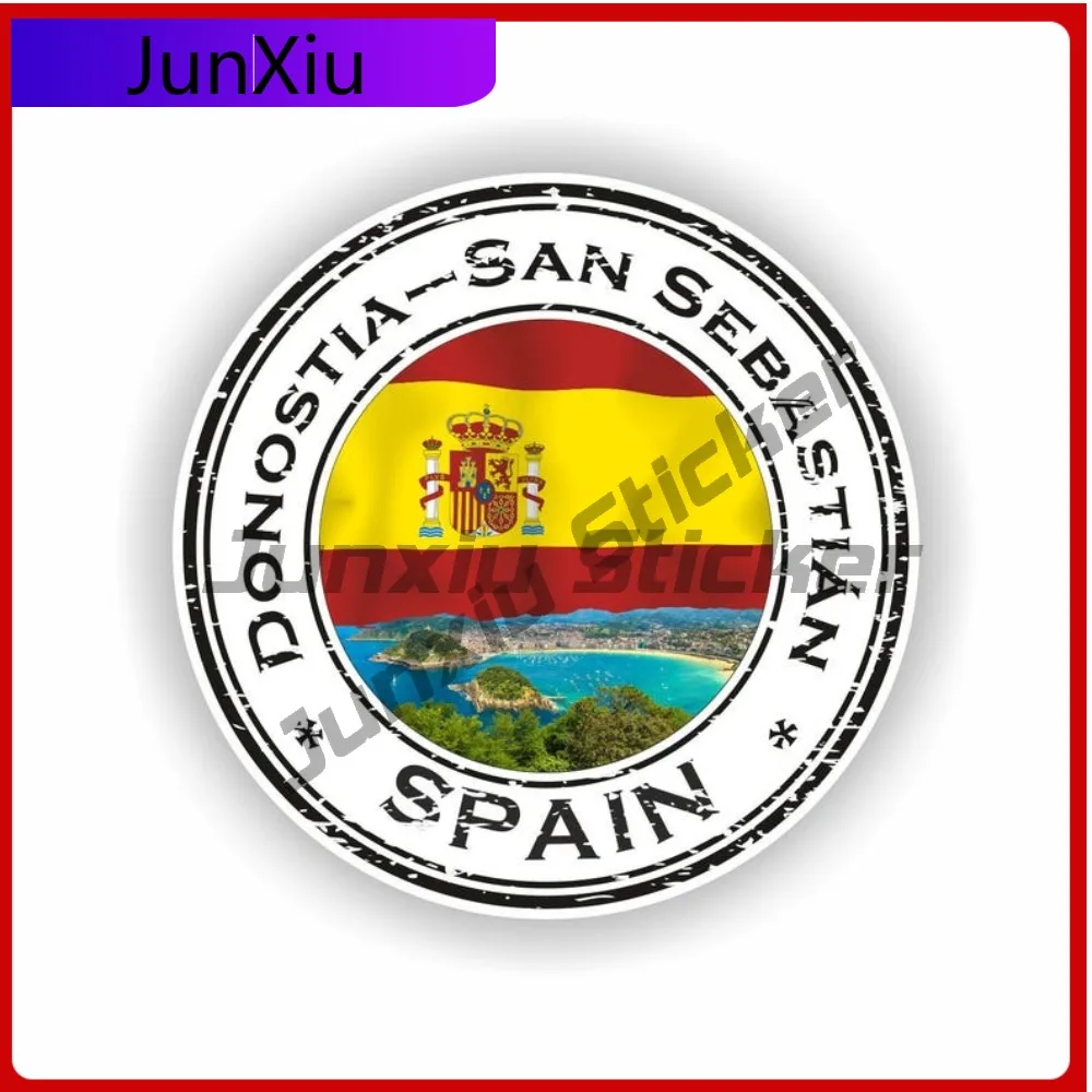 

Donostia San Sebasti n Spain Trendy Motorcycle Weatherproof Decal Sticker Round Seal Emblem Car Helmet Cute Vinyl Accessory