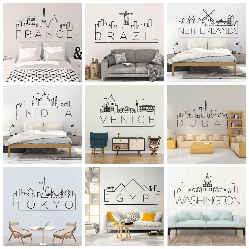 Hot City Removable Art Vinyl Wall Stickers For Kids Living Rooms Decoration Decal Creative Stickers