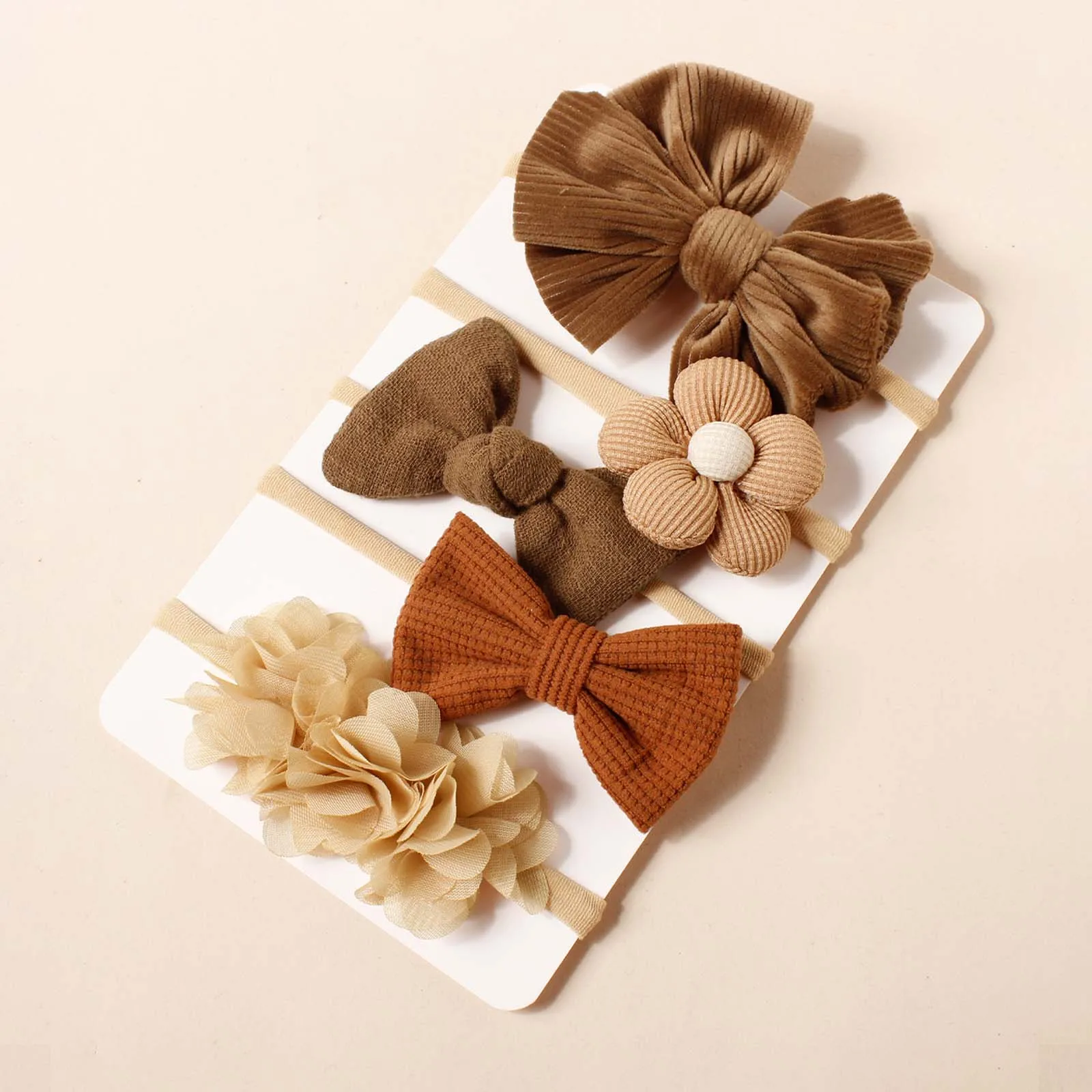 5pcs Red Different Styles Bow Hairband For Baby Kid Party Decor Cute Hair Accessories Newborn Christmas Wear Bow Nylon Headband