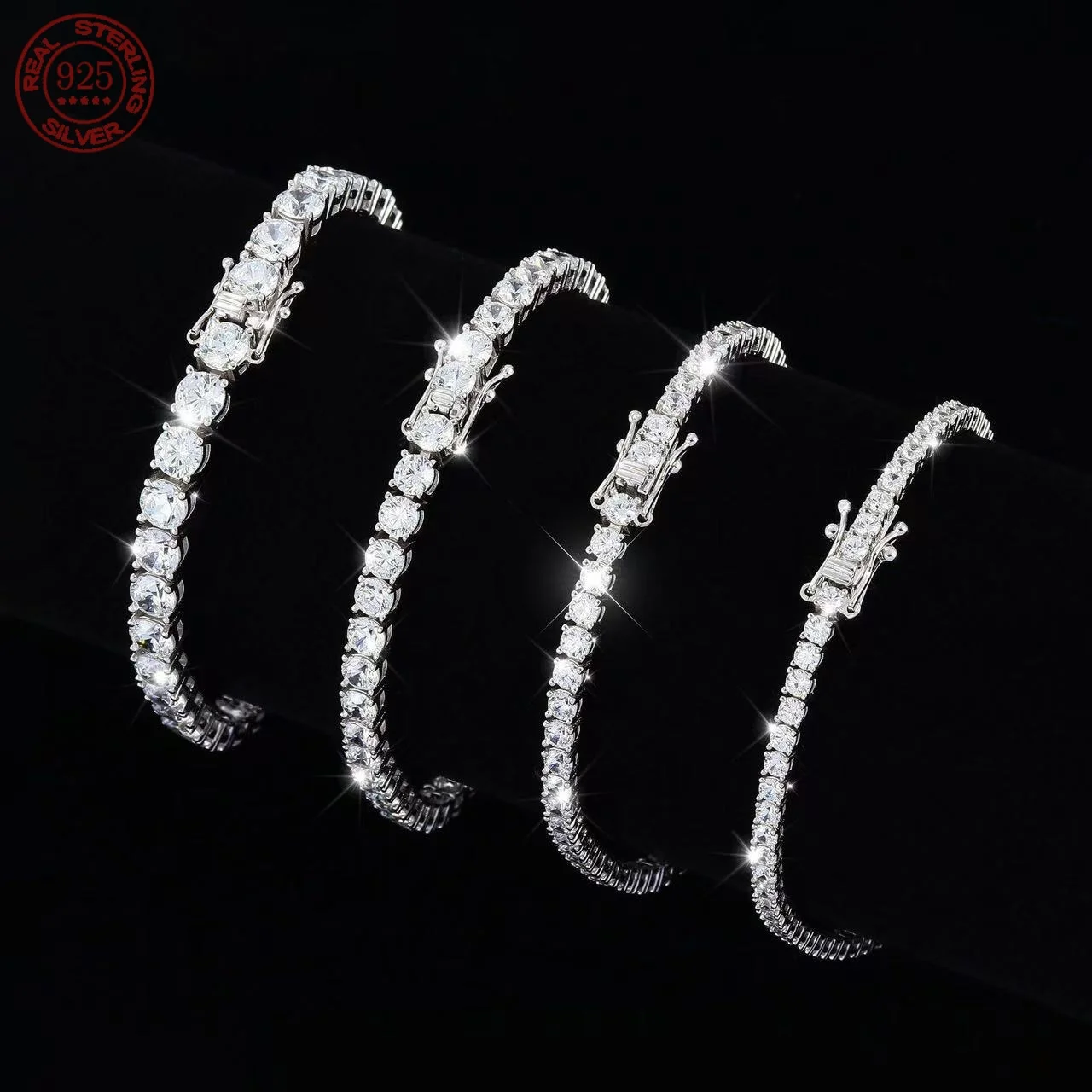 Factory Price D VVS1 Moissanite Tennis Bracelet Full Diamond GRA 925 Silver Plated 18k Fashion Personality Exquisite Jewelry