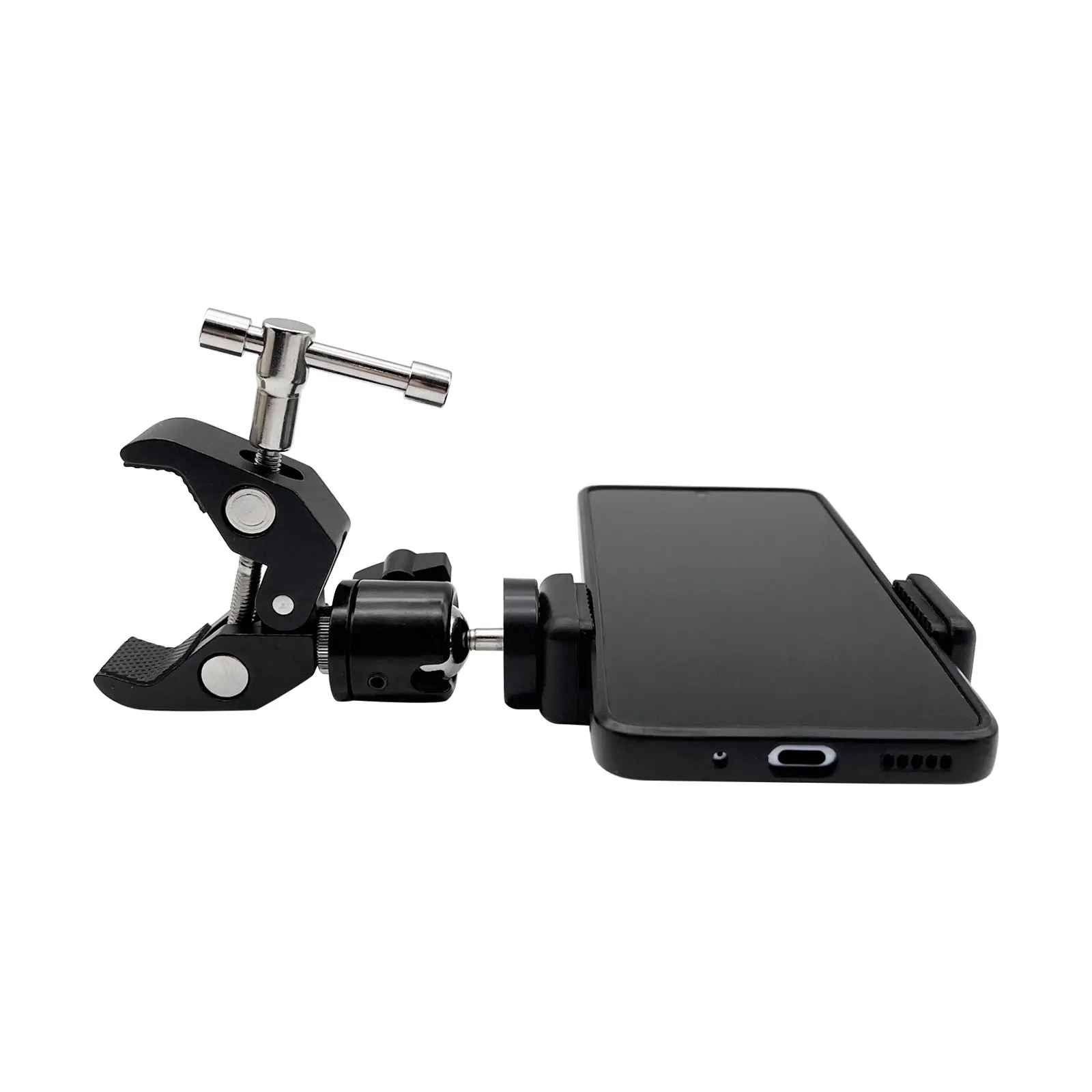 Phone Holder Bracket Cradle Pole Clamp With Compass For GPS For Data Collector Total Station