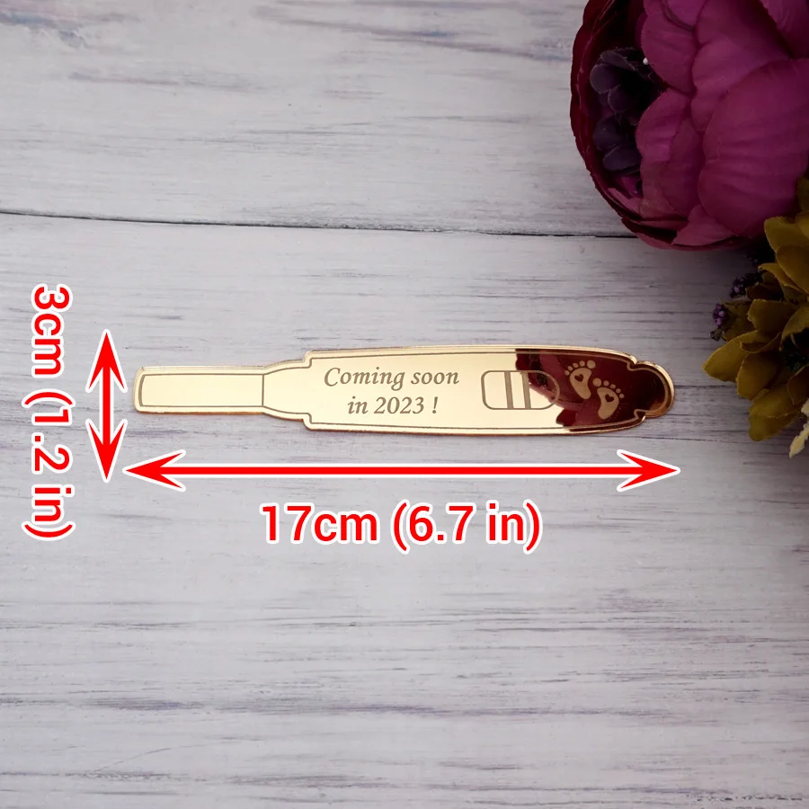 Custom Lovely Welcome New Baby Coming Soon Pregnancy Test Commemorate Sweet Personalized Gift For Parents Surprise 3*17cm