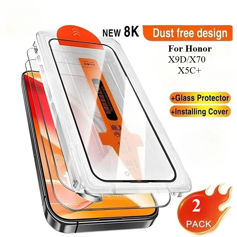 2 قطعة طلاء زيتي ممتاز من الزجاج المقسى لهاتف Honor X9D X9d X5C + X70 واقيات الشاشة خالية من الغبار #1