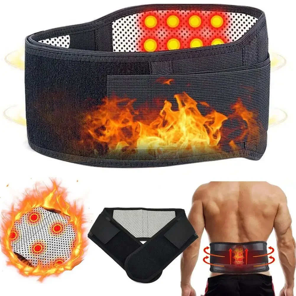 

1pc Waist Brace Support Belt Tourmaline Self-heating Magnetic Therapy Waist Belt Lumbar Support Back Support Brace Double Banded