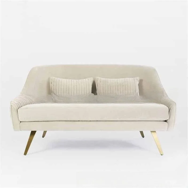 

Nordic Modern Creative Stainless Steel Flannel Three-person Sofa Furniture Sales Office Hotel Reception Sofa