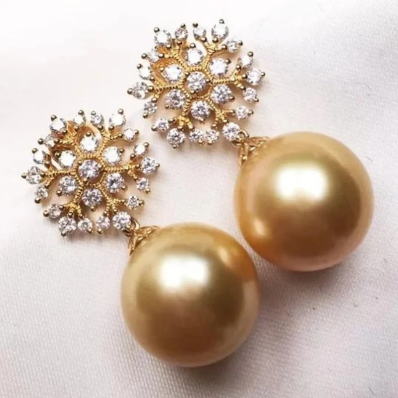 Gorgeous Flower Imitation Pearl Earrings Women Luxury Inlaid Sparkling CZ Stone Fashion Wedding Jewelry Wholesale Lots