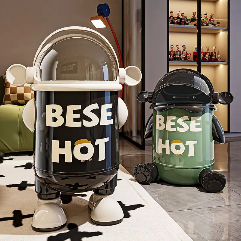 

Trash Can Household 2025 New Style Trendy High-end Flip Large Capacity Kitchen Bedroom Bathroom High-value Wastebasket