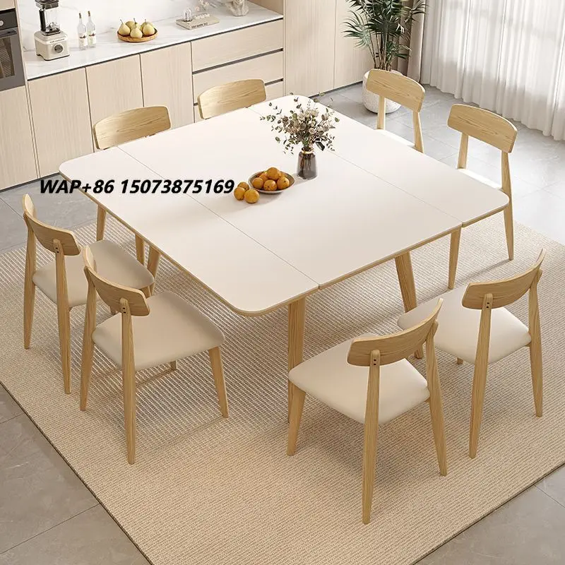 Custom Modern Minimalist Sintered Stone Dining Table Bespoke Extendable for Luxury Villa