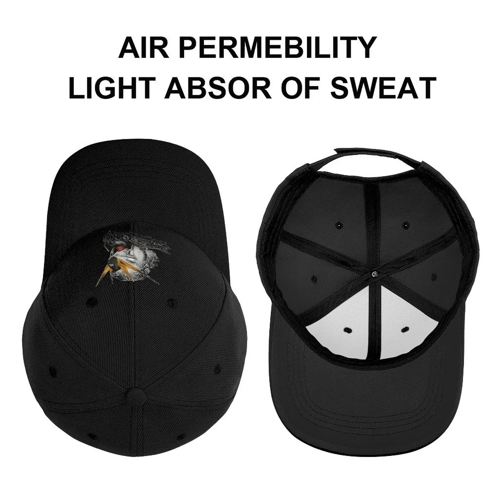 Gundam Baseball Cap Uv Protection Polyester Cute Baseball Hat Big Head Running Printed Cap