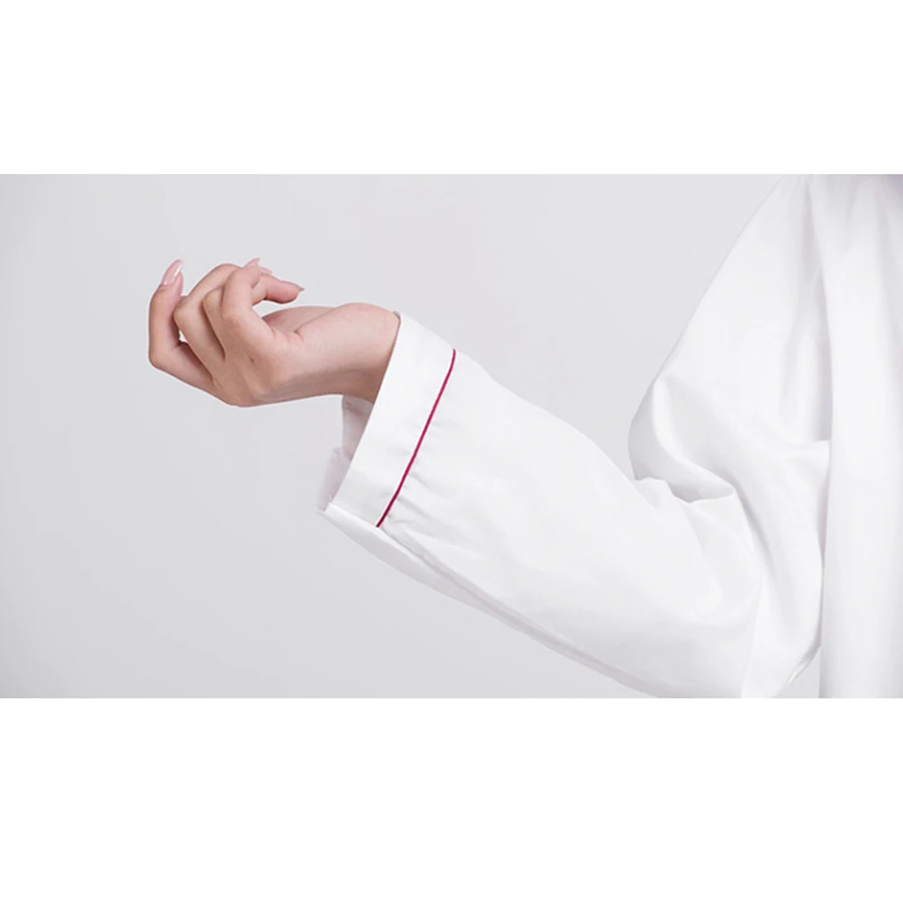 Long Sleeve Chef Jacket Red Embossed Xxl Breathable Oil Proof Casual Loose Chef Clothing for Restaurant Hotel Catering Barbecue