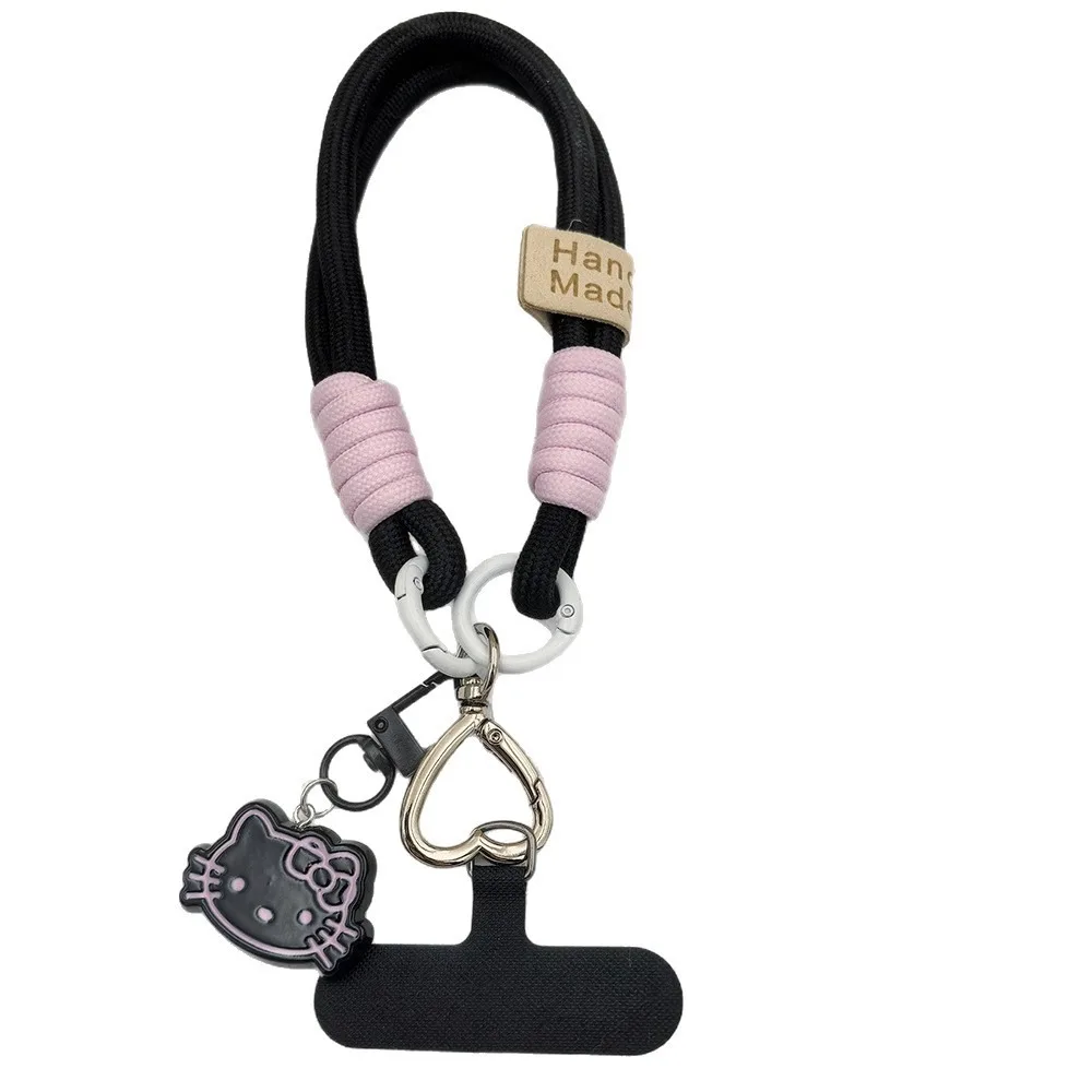 

Woven mobile phone lanyard fashion cute KT cat pendant pendant mobile phone lanyard short woven rope sturdy and durable