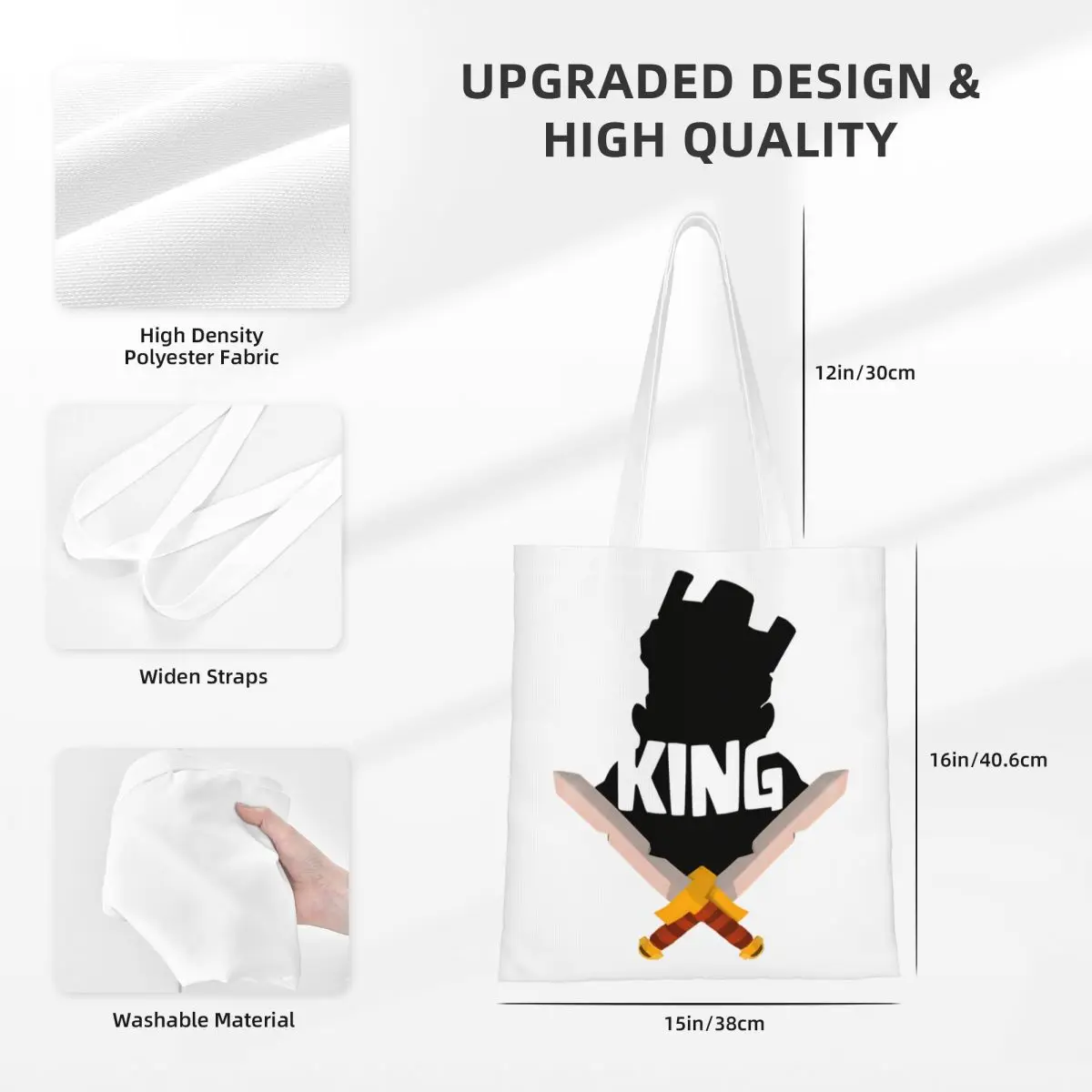 Clashed Royales المتسوق حقيبة الملك حقائب الشاطئ سيدة حقيبة كتف مخصصة الجمالية البوليستر حمل حقيبة #4