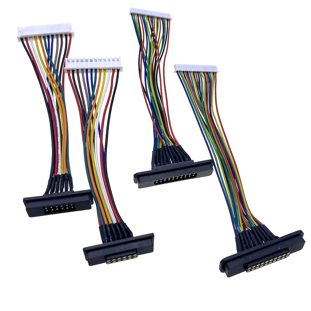 스프링 장착 남성 여성 2.54mm 피치 12Pin 20Pin 폴 스루 홀 PCB 커넥터 2A DC 마그네틱 포고 핀(리본 케이블 포함)