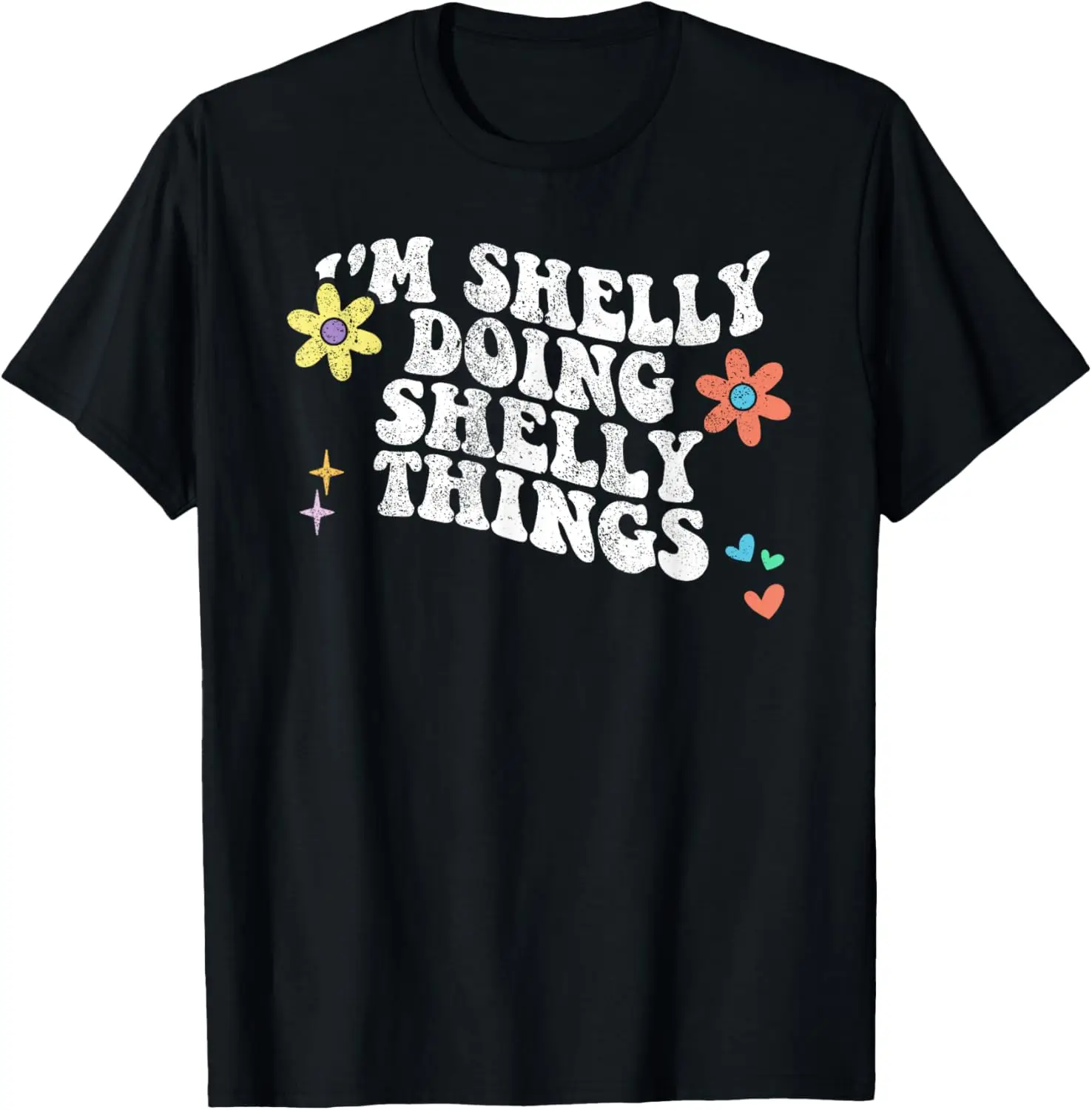 Retro Groovy Im SHELLY Doing SHELLY Things Funny Mothers Day T-Shirt