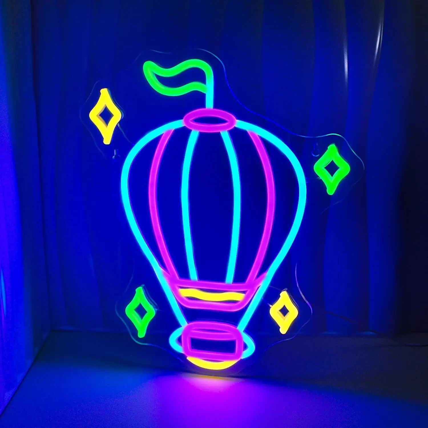 Hot Air Balloon LED Neon Sign USB Powered Neon Light Wall Decor Christmas Gift for Kids Bedroom Nursery Game Room Art Neon Lamp