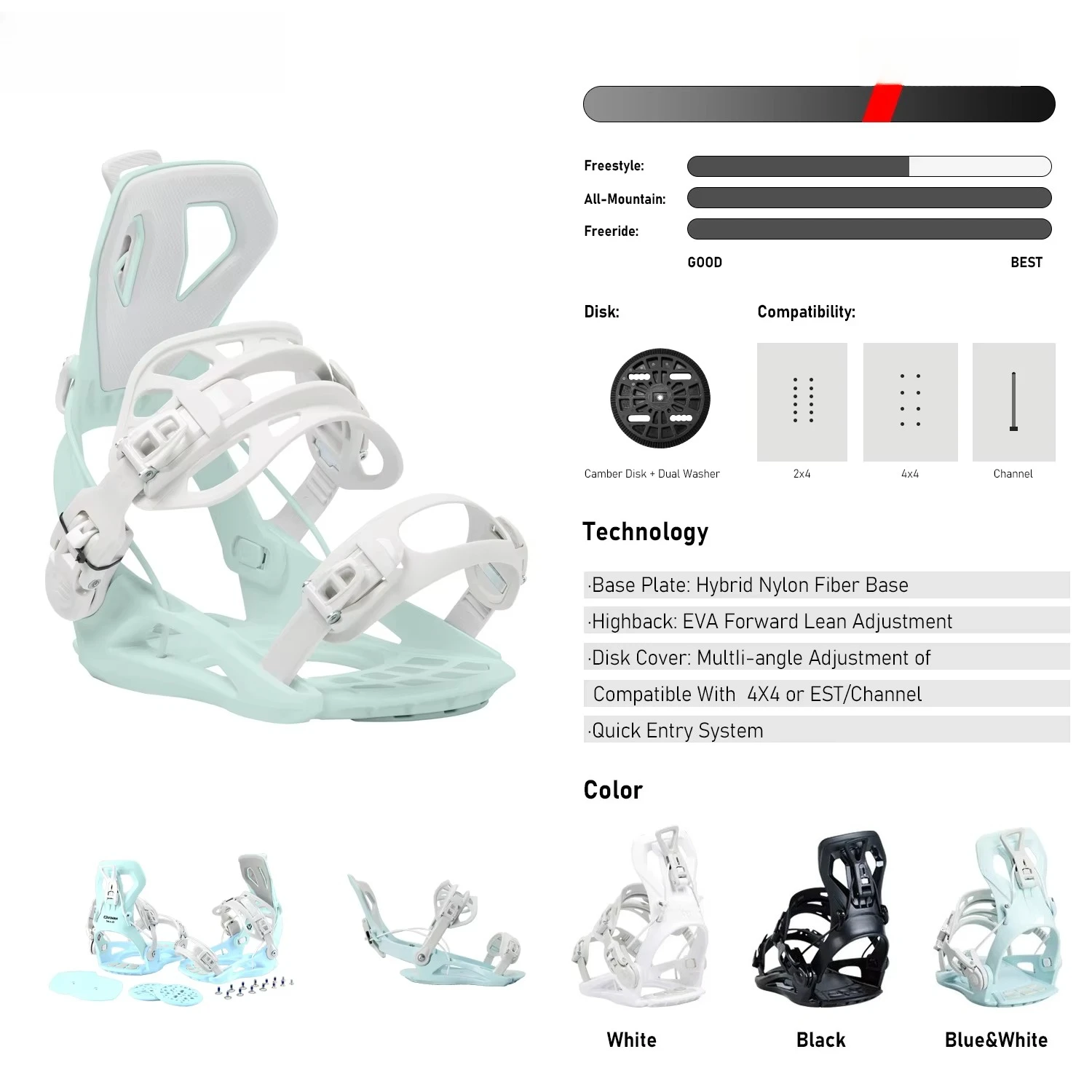 Set completo da snowboard con leganti e stivali