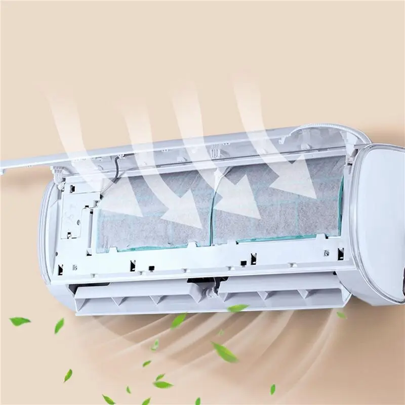 YANA35R 60Pcs Air Conditioning Filters Wind Outlet Cover Self-Adhesion Cuttable Air Conditioner Purifying Cotton Net 40X35cm