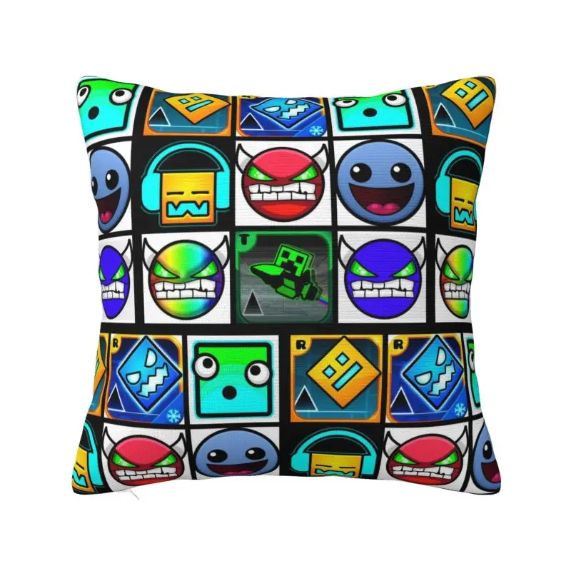 Custom Game Geometry Anime Dashes Cushion Cover Home Decor Print Throw Pillow for Car Double Side