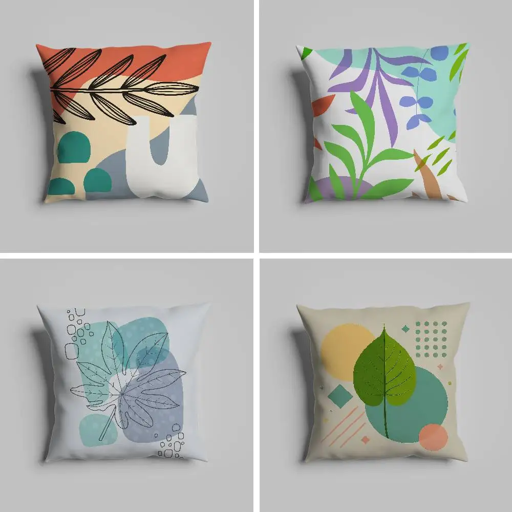 

Abstract Simple Geometric Leaf Pillow Case Pillowcase For Car Pillows 60x60 Cushions Luxury Double Sided Cover Home And Decorat