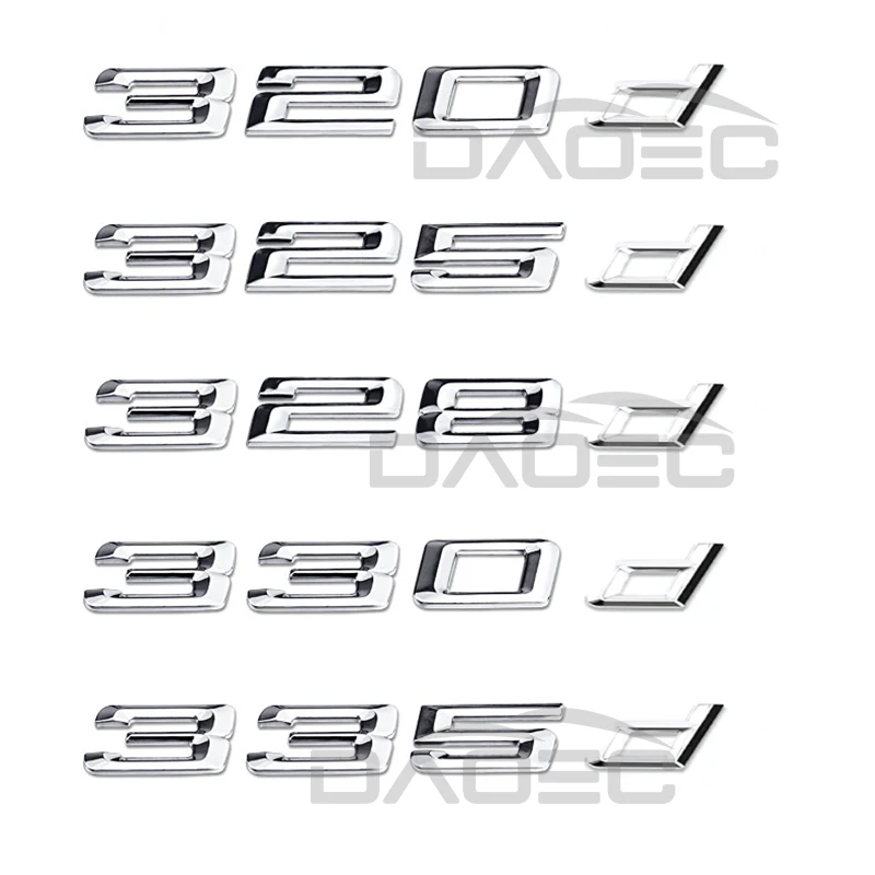 Autocollants de lettres de logo de coffre de voiture 3D ABS, insigne d\'emblème, autocollants pour BMW série 3 320d, 325d, 328d, 330d, 335d, E46,