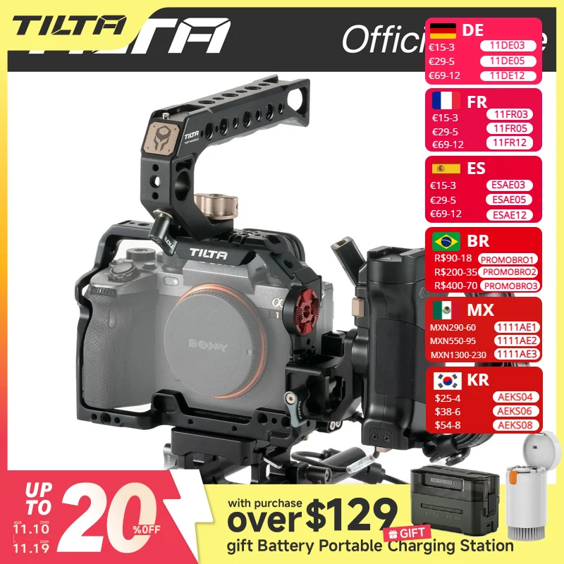 TILTA TA-T23-A for Sony A1 Camera Cage Kit for SONY A1/A7S3/A73/A7R3/A7R4 Half Cage Full Cage Quick Release Plate Top Handle