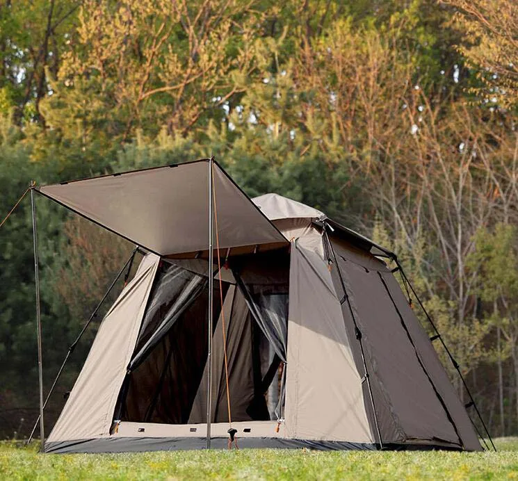 

Easy Setup UPF50+ Pop up Automatic Camping Shelter Picnic 3 Man Backpacking Tent Ventilated Mesh Doors Outdoor Camping Tents