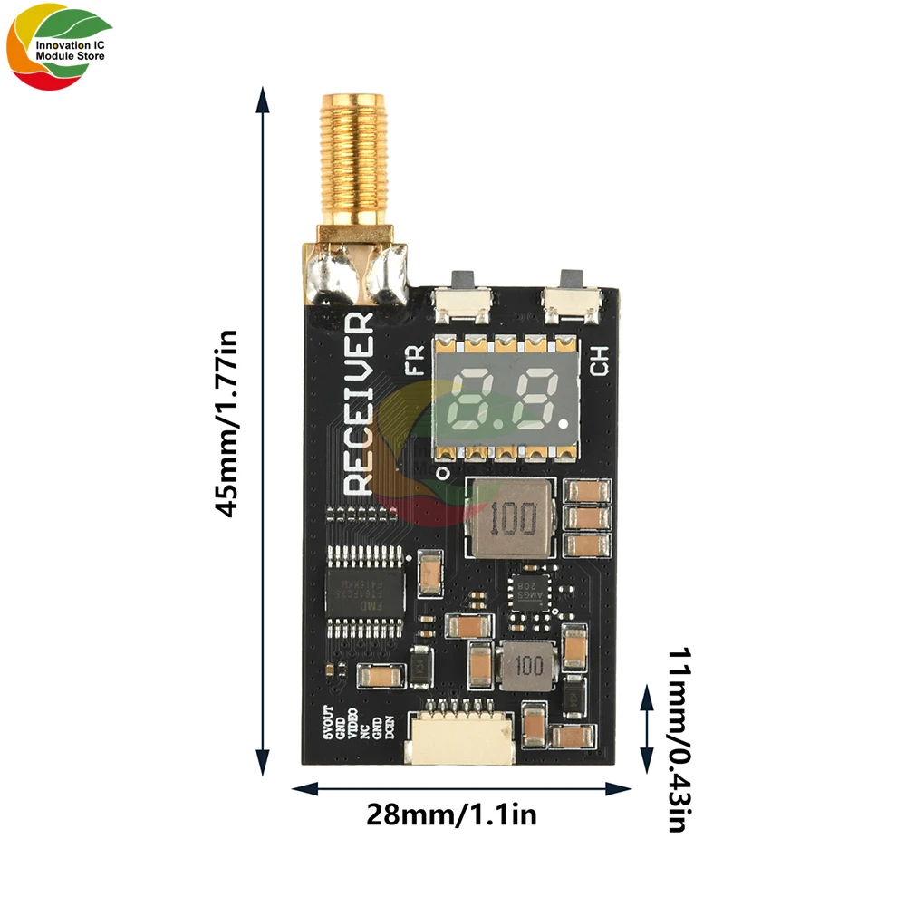 RX3364-CPB 3.3G FPV Image Transmission Module Wireless Audio Video Receiver 3060-3500MHz Low Power Consumption Clear Signal