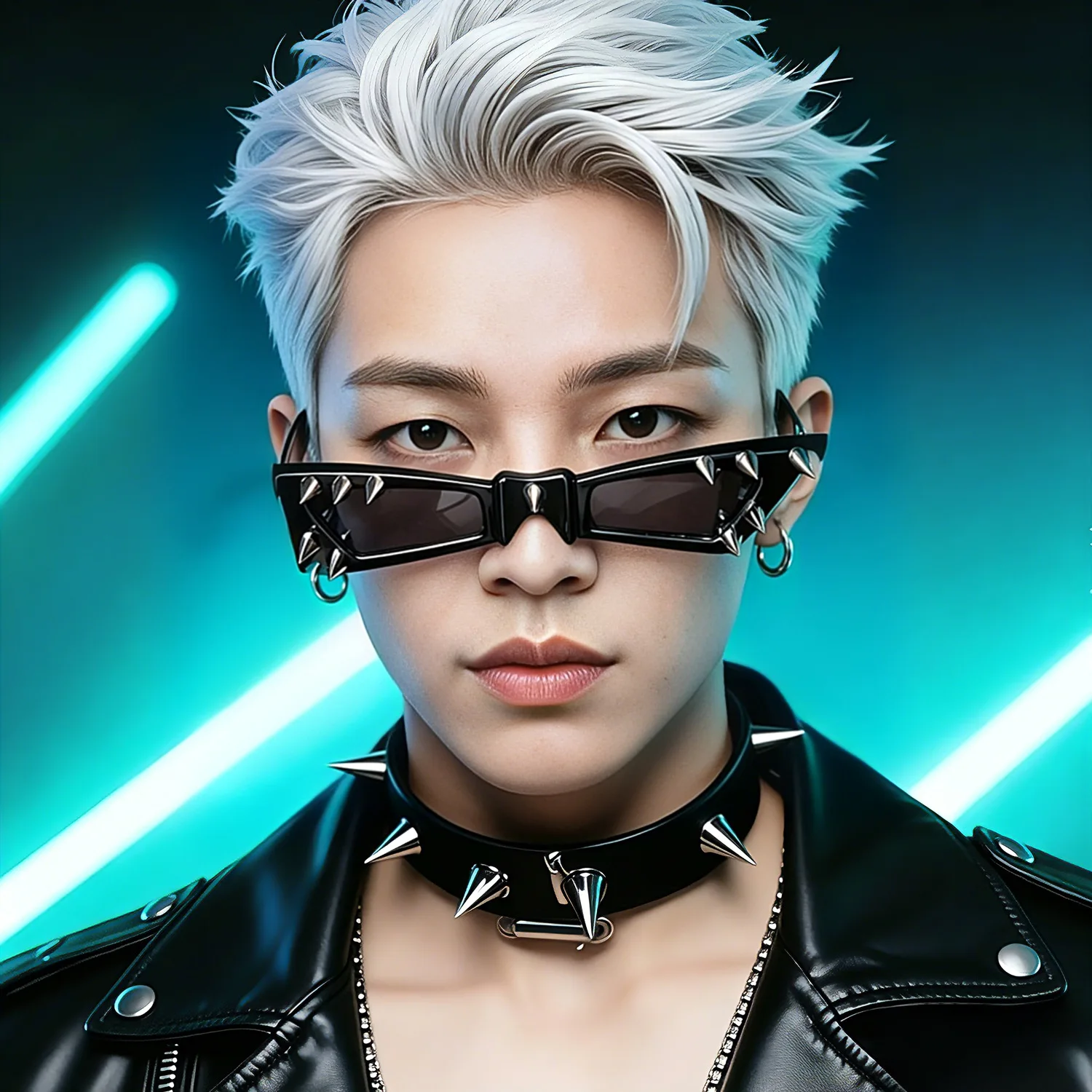 Trendy Cyberpunk DIY Unisex Exaggerated Glasses Rivet Motorcycle Style Hip Hop Streetwear Glasses Handmade Eyewear Accessory