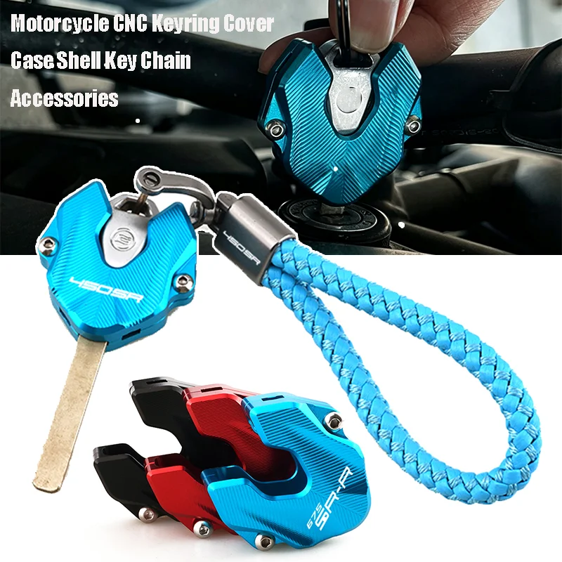 

For CFMOTO 450SR 450CLC 675SR-R 450SR 450CL 675SRR 2022 2023 2024+ Motorcycle CNC Keyring Cover Case Shell Key Chain Accessories