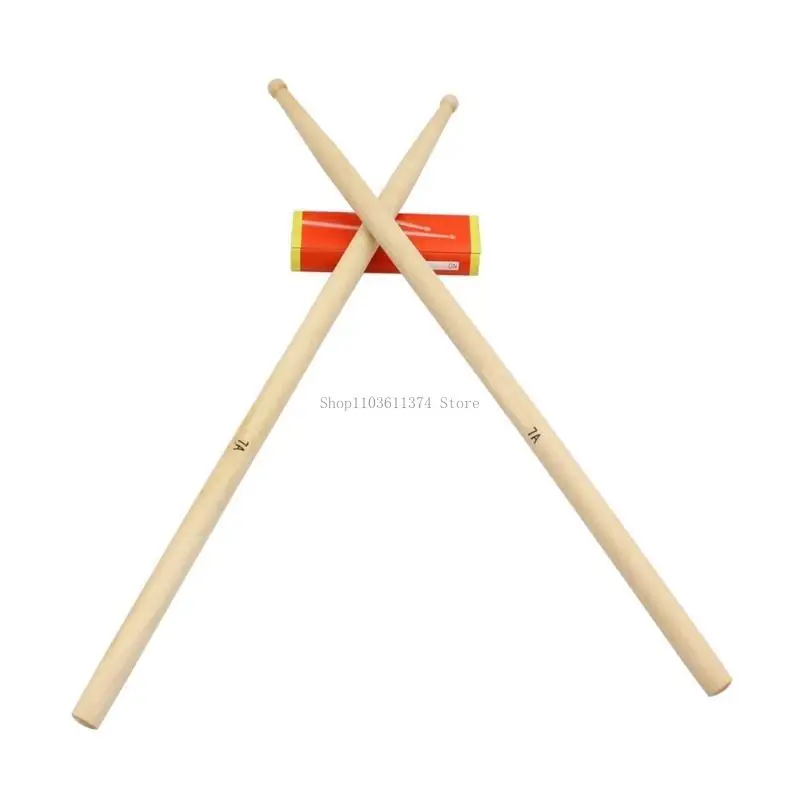 

1 Pair 7A Drum Sticks Simple Maple Wood Drumsticks Wood Tip Drumstick Drum Accessories for Drummer or Beginner