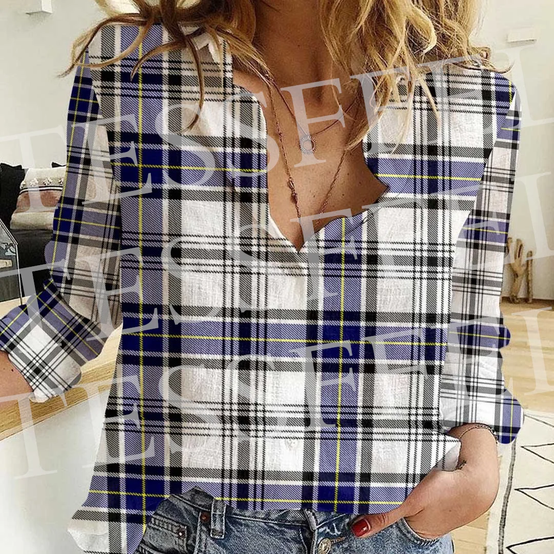 

NewFashion Gradient Colorful British Plaid Shirt Retro Vintage 3DPrint Harajuku Women Casual Button-Down Shirts Long Sleeves X5