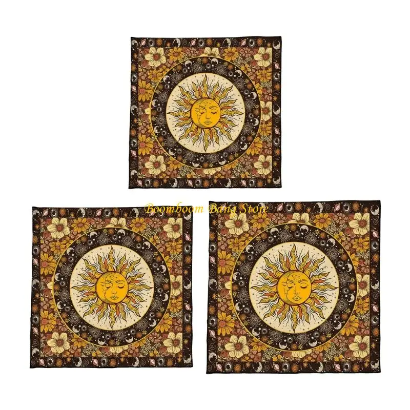 

270C Luxurious Tablecloth Material Occult Motifs Slip Base 50x50 60x60 75x75cm Foldable