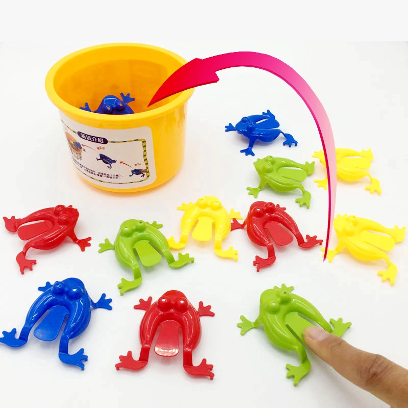 5/10/20 Pcs Jumping Frog Bounce Fidget Toys Antistress Relieve Family Game Kids Birthday Party Toys for Children Boy Gifts