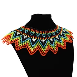 Handmade Multicolor Resin Seed Bead Woven Choker Necklace Fashionable Bohemian Ethnic Tribal Bib Collares Statement Jewelry