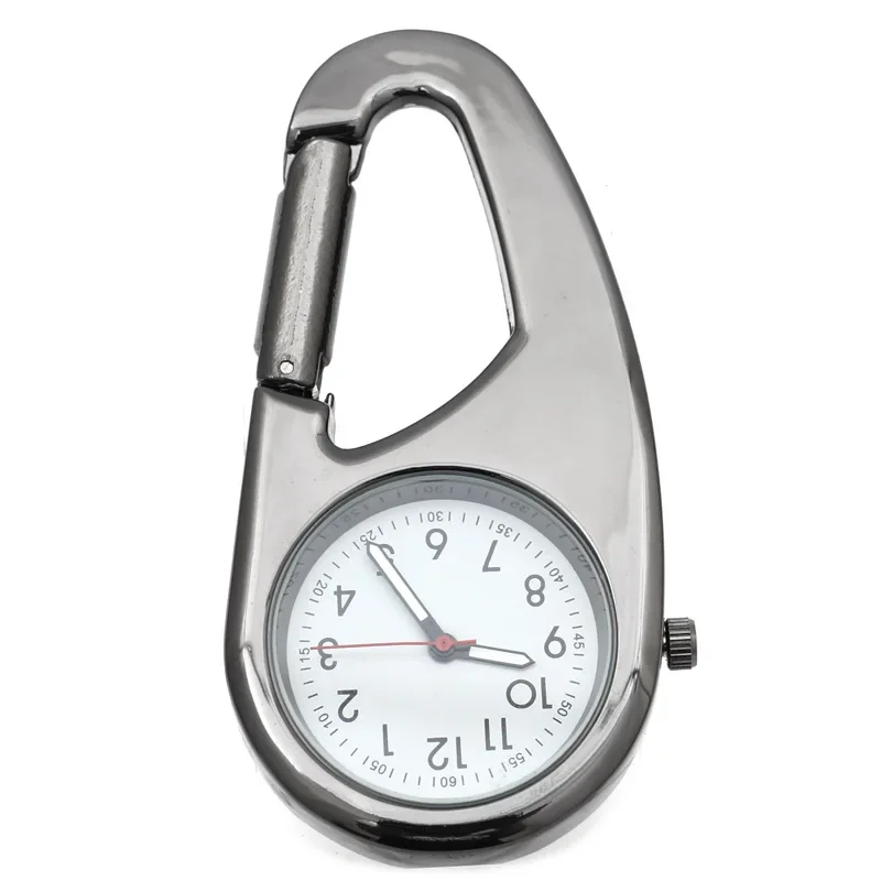 Reloj de escalada con Clip para hombre, reloj de bolsillo de cuarzo analógico, mosquetón, mochila, montañismo, deportes al aire libre, hebilla