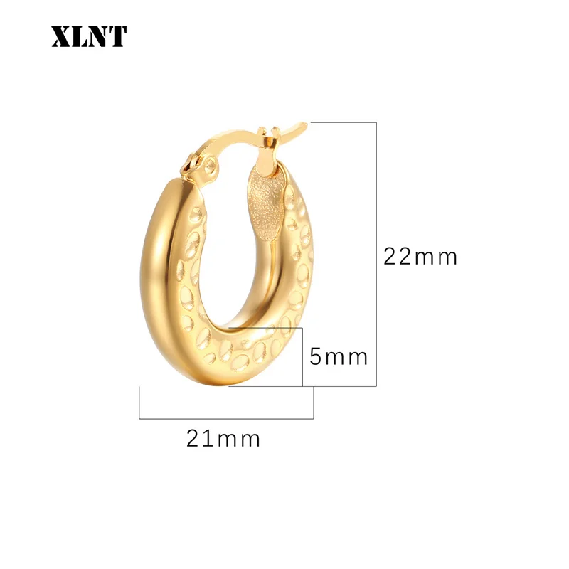 XLNT Silver  Gold Circle Smooth U Shape Big Hoop Earrings For Women Wedding Engagement Jewelry