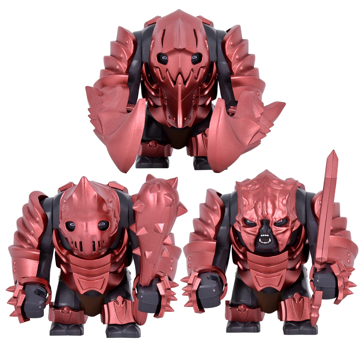 MOC DIY Medieval Orc Warrior Soldier LOTR Big Figure Uruks Warg Chariot Mount Building Blocks Bricks toys Gift for Collectors view 2