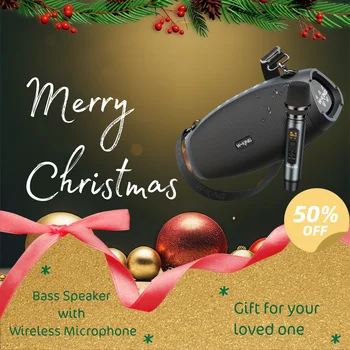 W-KING (120W PEAK)70W Portable Loud Bluetooth Speakers with Wireless Microphone,  Waterproof Outdoor Wireless Bluetooth
