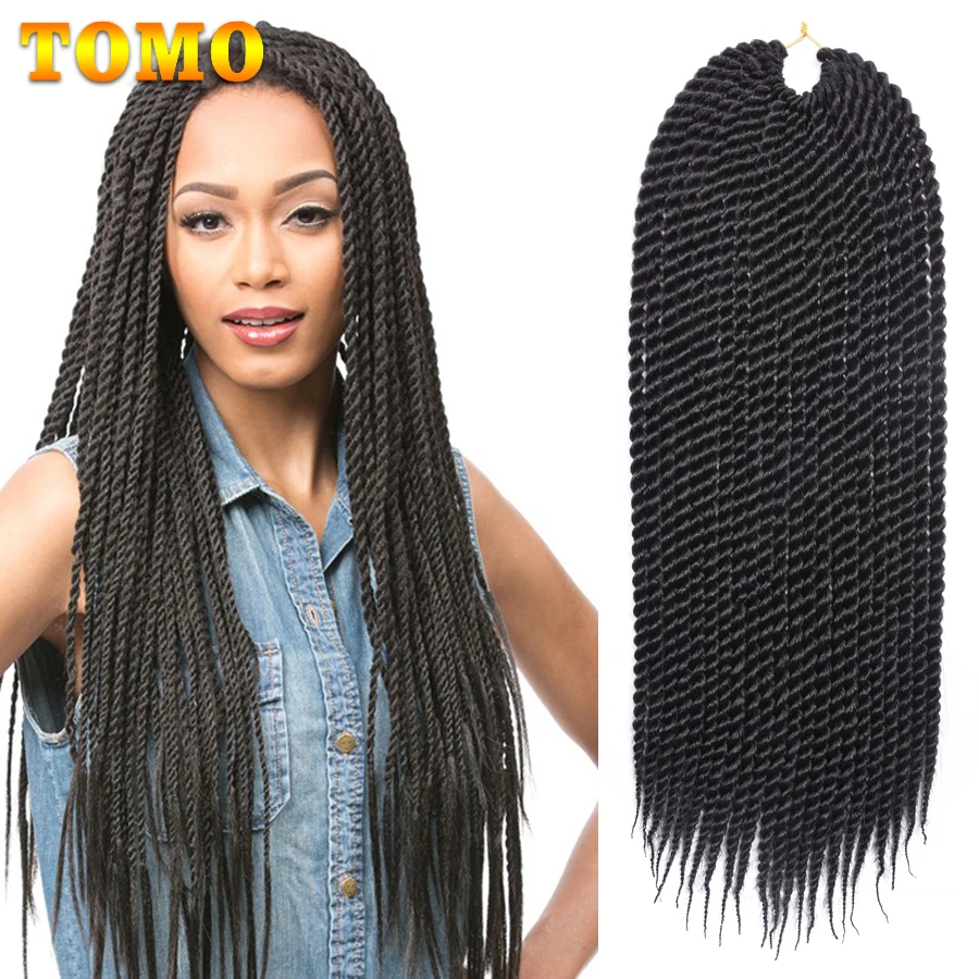 TOMO 12 14 18 22 Inch 22 Roots Ombre Synthetic Crochet Braids Hair Senegalese Twist Braiding Hair Extensions For Black Women