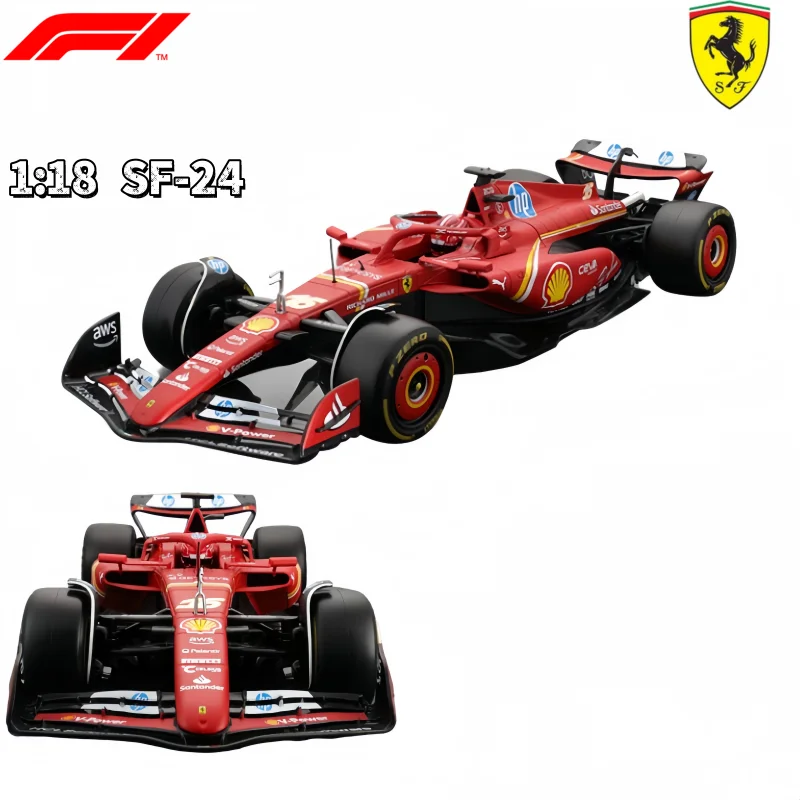 

Новый Bburago 1:18 Ferrari SF-24 Miami GP F1 SF-24 16 # Леклерк 55 # Sainz FORMULA1 Литая под давлением модель автомобиля из сплава, коллекция игрушек в подарок