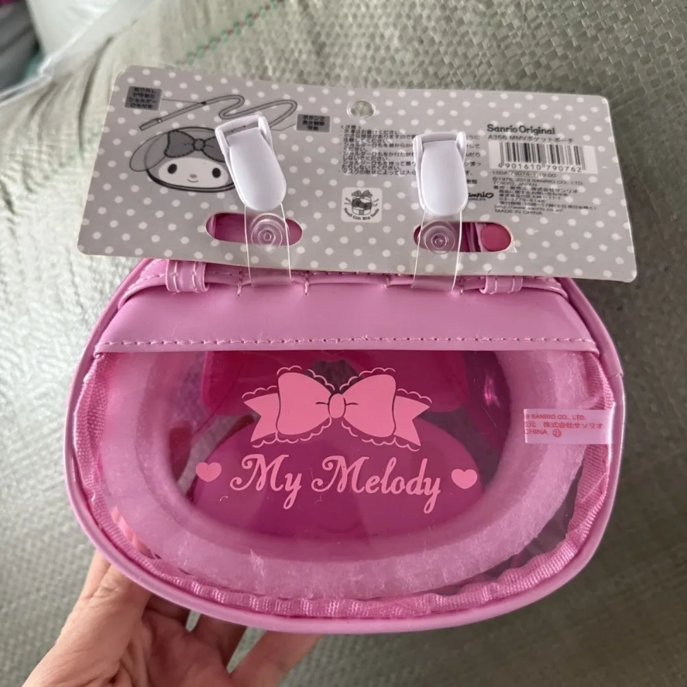 MINISO My Melody Ins Sac à bandoulière en PVC transparent pour filles, sac de rangement mignon, sac à bandoulière dessin animé, cadeaux mignons, cœur Kawaii