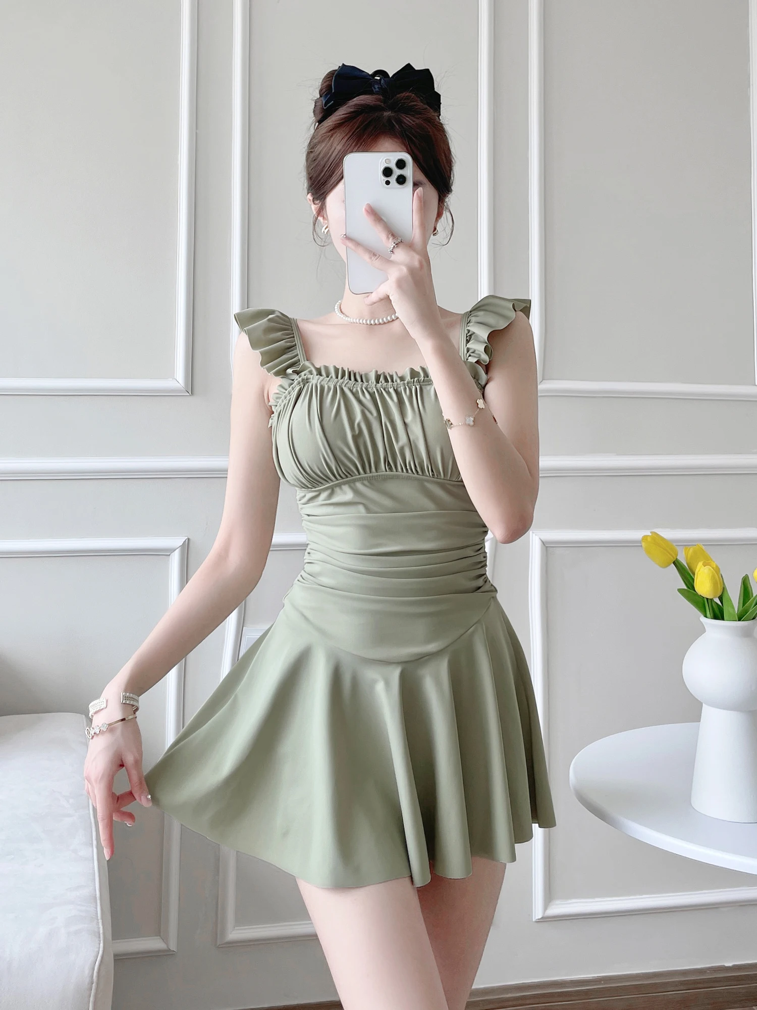 

2025 New Style Slimming One-Piece Swimsuit for Women Beach Vacation Beachwear Casual Swimwear Cover-Up Casual Swimwear